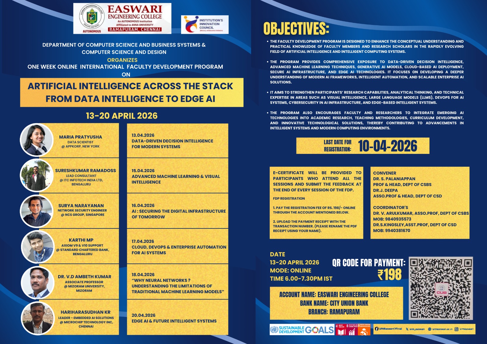 Online FDP Artificial intelligence across the Stack: from Data intelligence to Edge AI 2026 Faculty Development Program Poster 